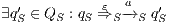             ε  a ∃q′S ∈ QS : qS ⇒S -→S q′S  