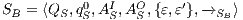 SB = ⟨QS,q0S,AIS,AOS,{ε,ε′},-→SB ⟩ 