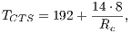 TCTS = 192+ 14-⋅8, Rc