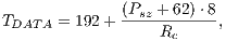 (Psz-+62)-⋅8 TDATA = 192+ Rc ,