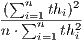 ∑n -(-i∑=1thi)2- n ⋅ ni=1th2i