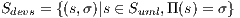 Sdevs = {(s,σ)|s ∈ Suml,Π(s) = σ} 