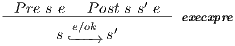 -P-re s-e--Post s-s′ e-execxpre s`-e∕-o-k→ s′