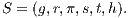 S = (g,r,π,s,t,h). 