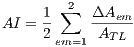      1 ∑2  ΔAem-- AI = 2      AT L        em=1 